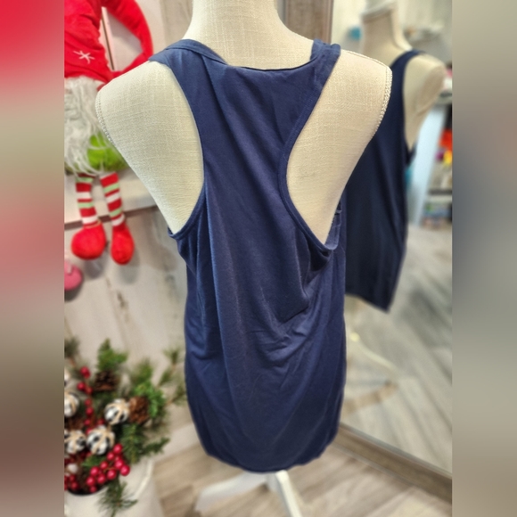 Ladies 2x navy blue racerback tank - Picture 2 of 2